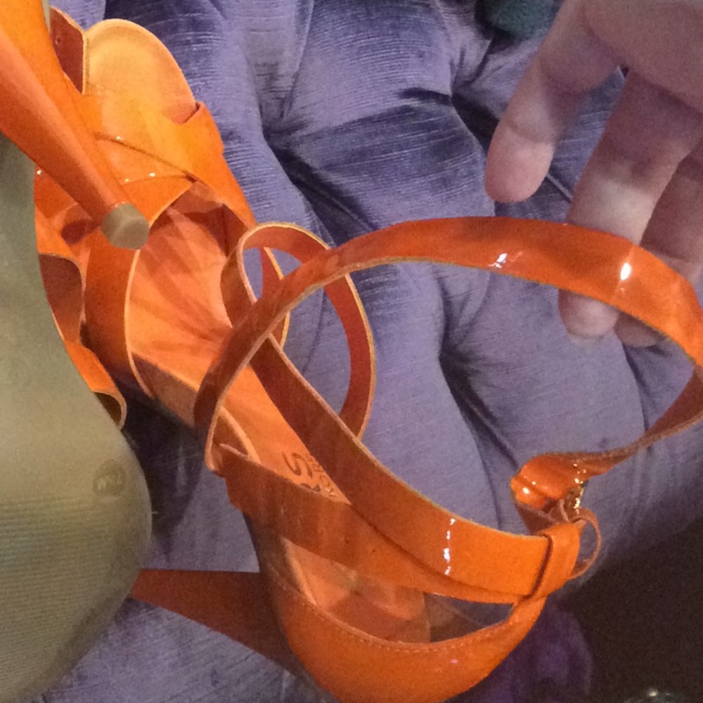 KORS Michael Kors orange strappy sandals - Picture 6 of 8